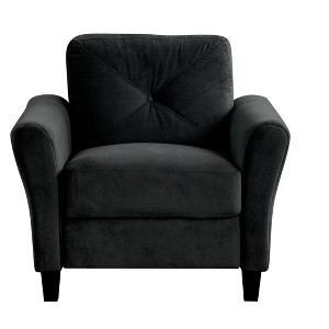 TiramisuBest Comfortable Velvet Sectional Sofa Couch, Modern Couch for Living Room, Bedroom, Office & Small Spaces, Black - 1 of 4