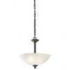 Jolie 15" 2 Light Convertible Inverted Pendant and Semi Flush with Satin Etched Glass in Brushed Nickel - 4 of 4