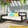 YOOCOZZ Wooden Patio Twin Size Porch Swing Bench Chair, Daybed Frame with 4 Hanging Ropes - 2 of 4
