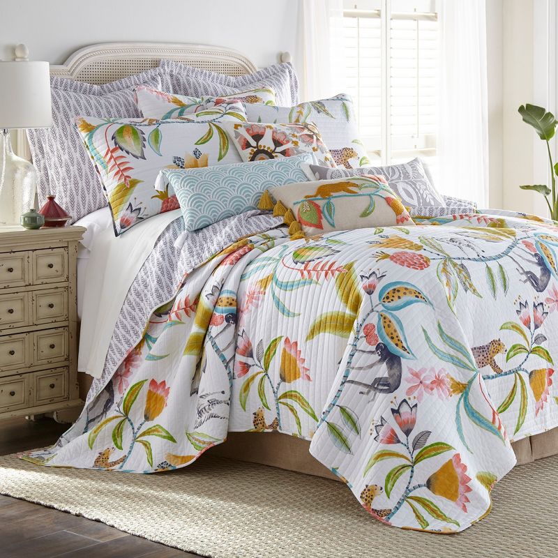 Melina Floral Quilted Euro Sham - 2pk - Levtex Home, 3 of 4