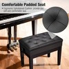 Yescom Piano Bench PU Leather Storage Adjustable Height Padded Seat Keyboard Black - 3 of 4