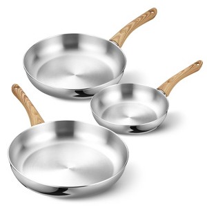 KOCH SYSTEME CS Stainless Steel Pan, Stainless Skillet with Lid for Cooking, Dishwasher Safe - 1 of 4