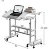 Liftable Standing Desk - Portable Rolling Computer Desk with Lockable Casters, Adjustable Height Small Mobile Stand Up Desk - 3 of 4