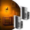 DORESshop 1-Watt Plug-in Integrated LED Modern Square Night Light with Dusk-to-Dawn, Crushed Acrylic, Amber 2000K, Black, 2-Pack - 2 of 4