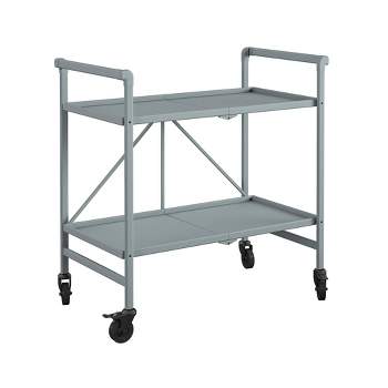 COSCO Indoor/Outdoor Folding Serving Cart with 2 Shelves