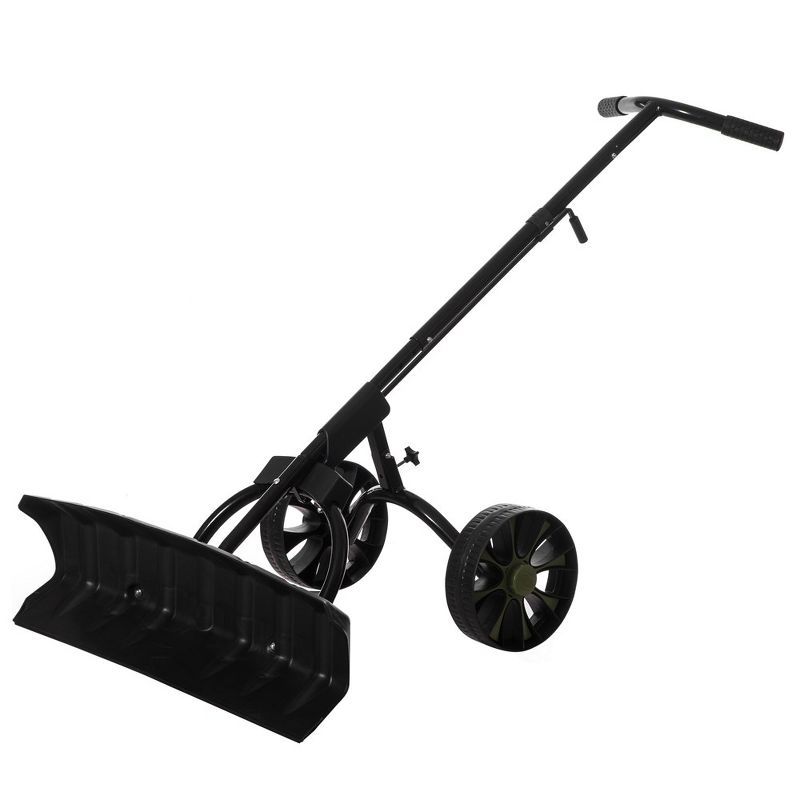 Gardenised Extra Wide 36 in. Snow Shovel Plow Pusher Remover with Large Rugged Wheels, Heavy Duty, Black, 1 of 8