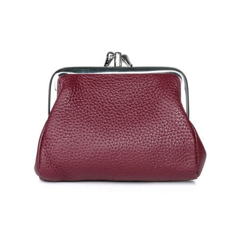 Julia Buxton Hudson Leather Pik-me-up Triple Frame Coin Purse - Red : Target