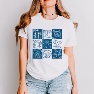 Simply Sage Market Nautical Chart Blue Short Sleeve Tee - 1 of 4