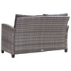 vidaXL 6 Piece Outdoor Sofa Set with Cushions, Poly Rattan Patio Furniture - Weather-Resistant, Removable Covers, Dark Gray - 4 of 4