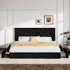 Allewie King Upholstered Bed Frame/4 Storage Drawers/Adjustable Headboard/Diamond Button Tufted/Mattress Foundation/No Box Spring Needed/Black - 2 of 4