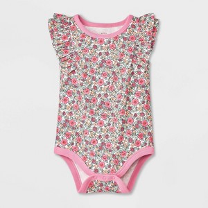 Baby Girls' Solid Ruffle Bodysuit - Cat & Jack™ - 1 of 4
