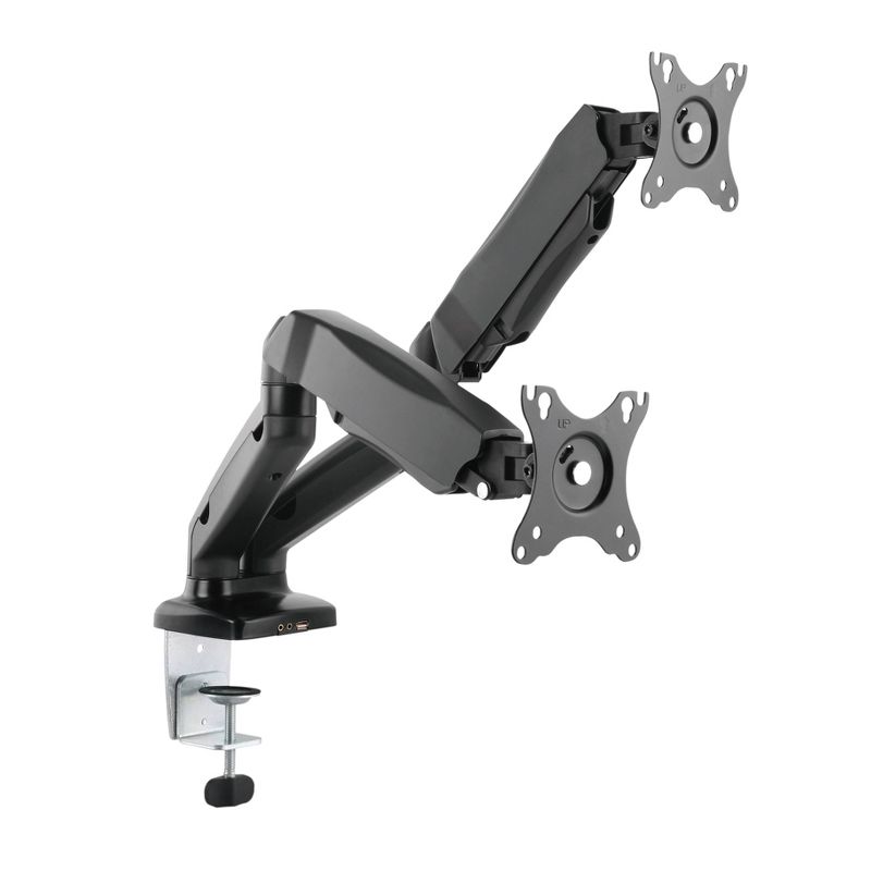 Premium Height Adjustable Double Monitor Arm Black - Rocelco, 6 of 14