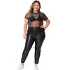 Agnes Orinda Women's Plus Size Short Sleeve Drop Shoulder Sheer Mesh Concert Carnival Tops - 3 of 4