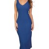 Slickblue Women's Ribbed Sleeveless Bodycon Midi Dress, Back Slit Detail, Fitted Style, 5 Color Options, Size S-L - 3 of 4