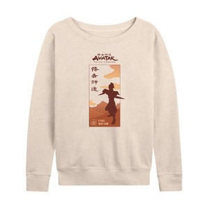 Women's - Avatar: The Last Airbender - Fire Nation Lightweight French Terry Wide Neck Long Sleeve Shirt - 1 of 4