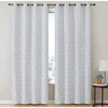 HLC.ME Versailles Lattice Flocked 100% Complete Blackout Thermal Insulated Window Curtain Grommet Panels, Set of 2 - 2 of 4