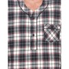 Ashford & Brooks Mens Flannel Plaid Long Sleep Shirt Henley Nightshirt - 4 of 4