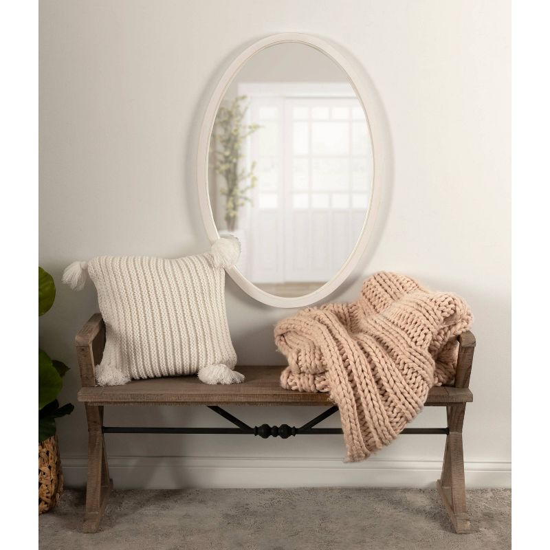 24&#34; x 36&#34; Hogan Oval Decorative Framed Wall Mirror White - Kate &#38; Laurel All Things Decor, 6 of 9