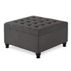 CAVINAS Modern Square Pull-Open Top Ottoman Bench with Storage,Upholstered Button Tufted Ottoman for Living Room - 3 of 4