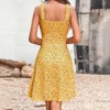 Womens Casual Square Neck Sleeveless High Waist A Line Pocket Midi Dress - 2 of 4