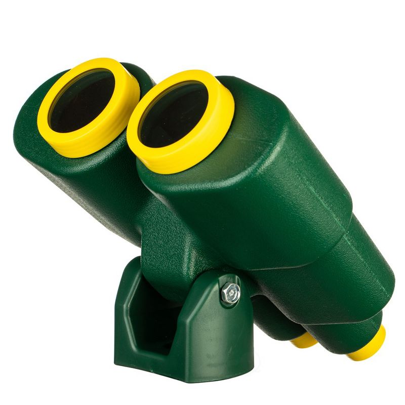 PLAYBERG Green and Yellow Plastic Outdoor Gym Playground Pirate Ship Double Telescope, Kids Treehouse Toy Accessories Binocular, 1 of 7
