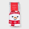 Women's Snowman with 3D Pom Pom Hat Christmas Cozy Crew Socks - Wondershop™ White/Red 4-10 - 2 of 3