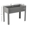 VisioGear Raised Garden Bed with Legs, Elevated Wooden Planter Box for Outdoor Plants Flowers Fruits Vegetable, Grey, 40"*20"*31" - 3 of 4