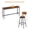 DSVIMOY Counter and Bar Stool Set with 3 PU Upholstered Stools Industrial Design for Kitchen and Living Room, Brown, 67.32"*19.49"*5.31" - 3 of 4