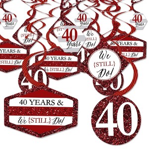 Big Dot of Happiness We Still Do - 40th Wedding Anniversary - Anniversary Party Hanging Decor - Party Decoration Swirls - Set of 40 - 1 of 4