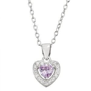 Junior Jewels Sterling Silver Children's Birthstone Heart Pendant - 1 of 2