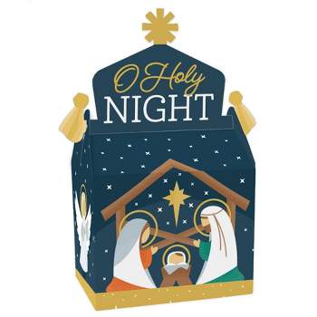Big Dot of Happiness Holy Nativity - Treat Box Party Favors - Manger Scene Religious Christmas Goodie Gable Boxes - Set of 12