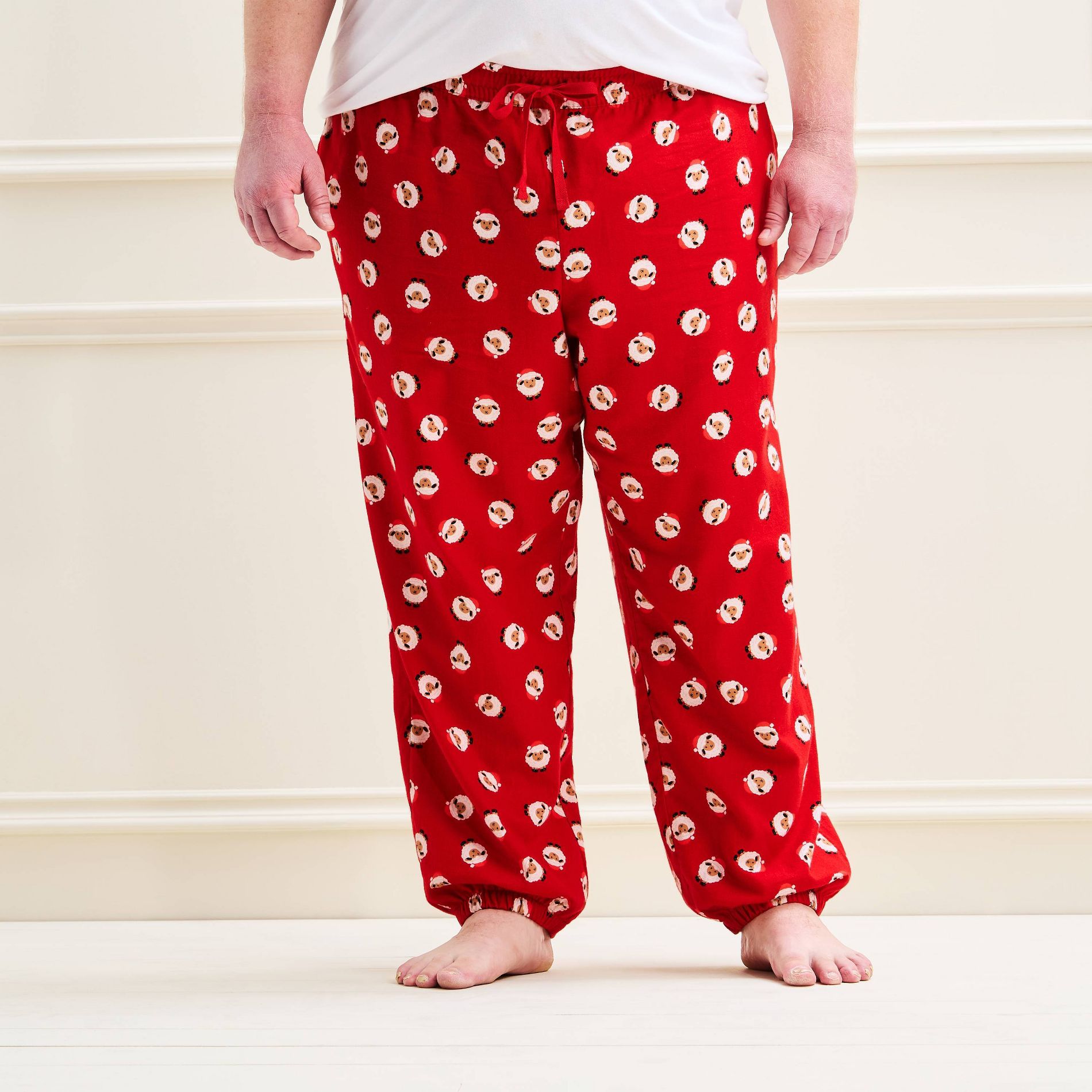Men's Holiday Sheep Flannel Matching Family Pajama Joggers - Wondershop™ Red