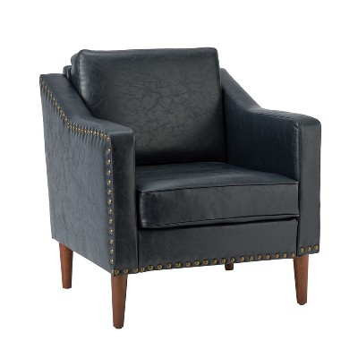 Bonita Transitional Vegan Leather Armchair with Removable Seat Cushion and  Nailhead Trims | ARTFUL LIVING DESIGN