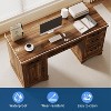 58 Inch Large Home Office Desk, 5 Drawers & Cabinet, Modern Minimalist Wood Writing Table for Living Rooms, Study Rooms, Bedrooms - 4 of 4