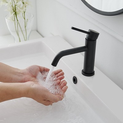 Matte Black Stainless Steel Single Handle Bathroom Faucet