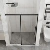 48"x72" Semi-Frameless Sliding Shower Door, 1/4"(6mm) Clear Tempered Glass with Easy-Clean Coating, Stainless Steel Hardware, Matte Black Finish - 2 of 4