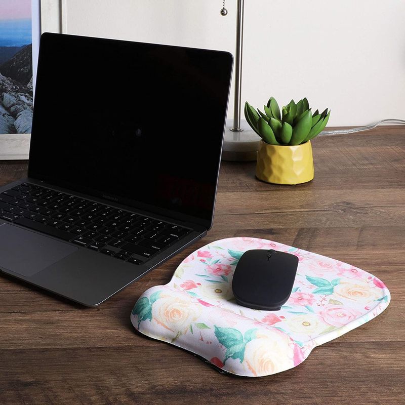 Okuna Outpost Computer Mouse Pad Mousepad with Keyboard Wrist Rest Support, Floral Office Desk Accessories, 2 of 8