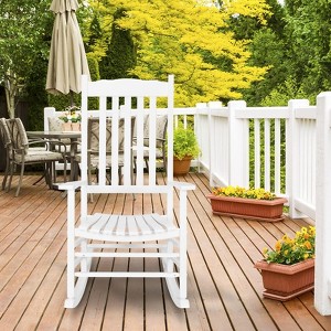 Rocking Chair with High Back Outdoor Rocking Chairs for Adult All Weather Porch Rockers Oversized Rockers - 1 of 4