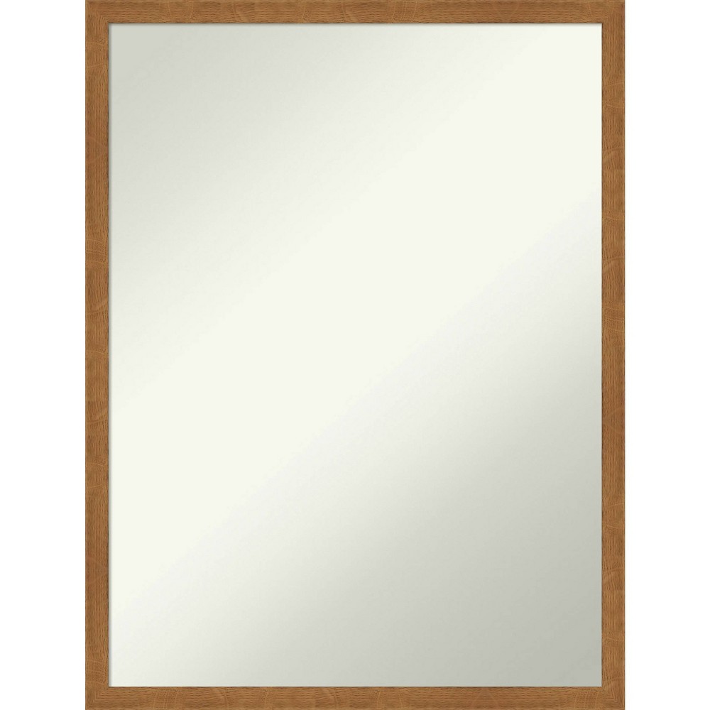 Photos - Wall Mirror 19" x 25" Non-Beveled Carlisle Blonde Narrow Wood  - Amanti Art: Modern Rectangle, Includes Mount Hardware