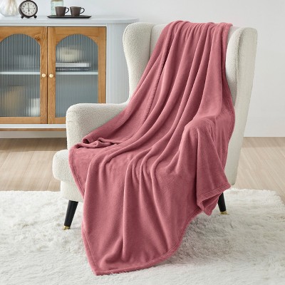 Bedsure Flannel Blanket – Solid Color Plush Throw, Ultra Soft and Fuzzy, 300GSM Lightweight Cozy Blanket for Bed or Sofa