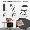 VINGLI 4 Pack Black Plastic Folding Chair, Indoor Outdoor Portable Stackable Commercial Seat with Steel Frame for Events Office Wedding Party - 3 of 4