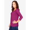 Jessica London Women's Plus Size Stretch Cotton Scoop Neck Tee - 4 of 4
