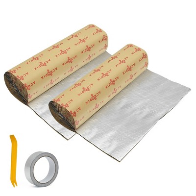 Unique Bargains Aluminum Foil Foam Car Heat Damping Pad Silver Tone 157mil 2 Pcs