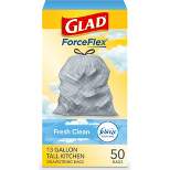 Glad Tall Kitchen Drawstring Trash Bags OdorShield 13 Gallon - Febreze Fresh Clean - Gray - 50ct