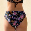 Women's Vibrant Floral Mid-Waisted Bikini Bottoms - Cupshe - 3 of 4