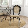 Merrick Lane Toulon Stacking Thonet Bistro Style Chair, PE Cane Rattan Seat, and Metal Frame for Indoor/Outdoor Use - 2 of 4