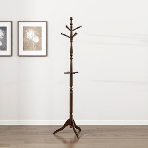 QingMoon Branch Shape Solid Wood Coat Rack, Freestanding Hall Tree with 10 Hooks for Entryway, Hallway, Living Room and Bedroom - 1 of 4