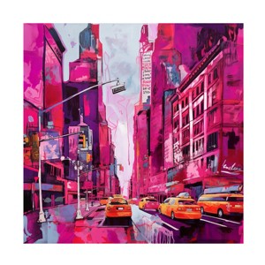 Canvas Wall Art - Ray Heere 'Pop Art New York Pink 2' Wall Art for Living Room, Bedroom, or Office Décor by Trademark Fine Art - 14 x 14 Inches - 1 of 4