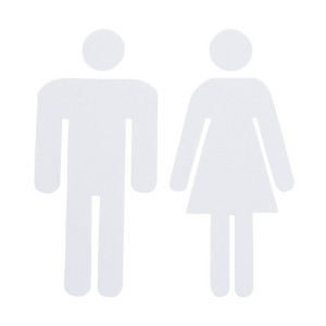 Unique Bargains Self-Adhesive Decor Office Business Men Women Restroom Sign 1 Set - 1 of 4