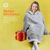 Joyfy Adults Wearable Blanket Hoodie for Women Men Giant Pocket Sleeves FlaWarm Oversized Fleece Winter Sweatshirt Blanket Birthday Gift GRAY - 2 of 4